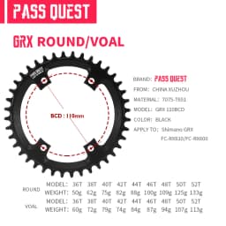 GRX Round Oval 110mm BCD Chainring For GRX FC-RX810 FC-RX600 CRANK 36T 38T 40T 42T 44T 46T 48T 50T 52T Bike Chainrings