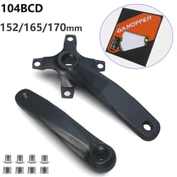 Bicycle Square Hole Sprocket 104BCD 152mm/165mm/170mm Crank Arms 32/34/36/38/40/42T Narrow Wide Chainwheel MTB Bike Crankset
