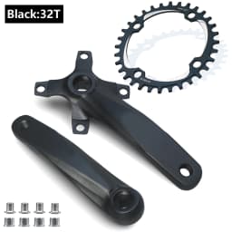 Bicycle Square Hole Sprocket 104BCD 152mm/165mm/170mm Crank Arms 32/34/36/38/40/42T Narrow Wide Chainwheel MTB Bike Crankset