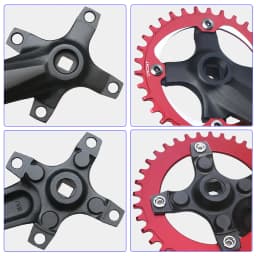Bicycle Square Hole Sprocket 104BCD 152mm/165mm/170mm Crank Arms 32/34/36/38/40/42T Narrow Wide Chainwheel MTB Bike Crankset