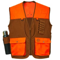 Bassdash Unisex Upland Game Field Water-Resistant Bird Hunting Vest with Multi Pockets Brown/Orange Men Women FV11