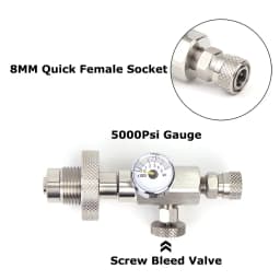 Din Diving HPA Fill Station Refill Charging Adapter With Quick Disconnect Stainless Steel Big Bottle To Small Bottle Adaptor