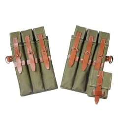 Classic Men's Canvas Kit Bag Green Hard Wallet Vintage Kit Cowhide Strap MP38 MP40 Kit Equipment Package WWII WW2