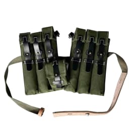Classic Men's Canvas Kit Bag Green Hard Wallet Vintage Kit Cowhide Strap MP38 MP40 Kit Equipment Package WWII WW2