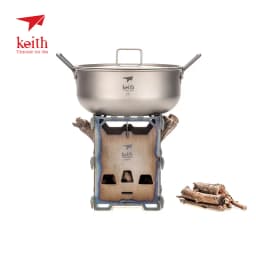 Keith Titanium Alloy Backpacking Wood Stove Outdoor Camping Stove Portable Ultralight Folding Wood Stove Pocket Stove Ti2201