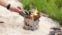 Keith Titanium Alloy Backpacking Wood Stove Outdoor Camping Stove Portable Ultralight Folding Wood Stove Pocket Stove Ti2201