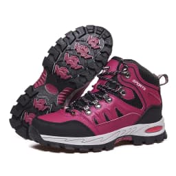 Large Size Outdoor Hiking Boots Men Women Non Slip Lace Up Climbing Winter Black Warm Fur Sneakers Size 42 Trekking Hiking Shoe