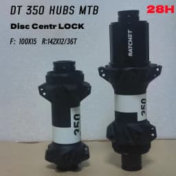 DT 350 MTB Wheel Hub Straightpull Bicycle, Disc 28H, Center Brake, Front 100 110, Rear 142 148 36T, original, 2021