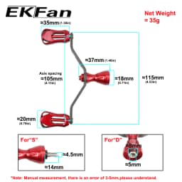 EKFan 115MM Fishing Carbon Double Handles 35G For Dawa Shmano Spinning Reel DIY