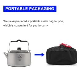 Widesea Camping Titanium Kettle Outdoor Tea Coffee Kettle Tableware Pot Supplies Tourist Dishes Hiking Cooking Equipment