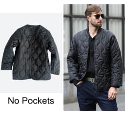 Field Tactical M65 Windbreaker Jacket Inner Lining with Pockets M43 M51 Warm Cotton Coat Liner Outdoor Hiking Climbing Clothes