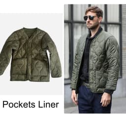 Field Tactical M65 Windbreaker Jacket Inner Lining with Pockets M43 M51 Warm Cotton Coat Liner Outdoor Hiking Climbing Clothes