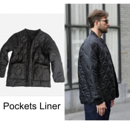 Field Tactical M65 Windbreaker Jacket Inner Lining with Pockets M43 M51 Warm Cotton Coat Liner Outdoor Hiking Climbing Clothes
