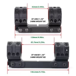 New SP-4603B Tactical 34mm 6MIL/20.6MOA 1.5" Picatinny Scope Mount for Scopes 38mm Height