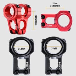 RYET MTB Stem Mountain Road Bike Stem 31.8mm 35mm Downhill Handlebar Stem 0 Degree 35mm Length XC AM Cycling Accessories