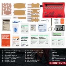 Small First Aid Kit RHINO RESCUE Ultralight Waterproof Medical Kit for Hiking Camping Backpacking Cycling Travel Vehicles 105PC
