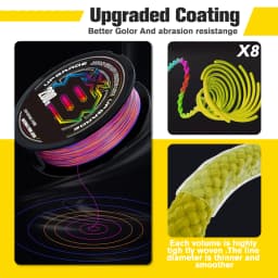 Japan Original Xbraid Upgrade X8 Multicolor High Quality Multifilament Line Super Strong Saltwater Fishing Line 1000M/500M/300M