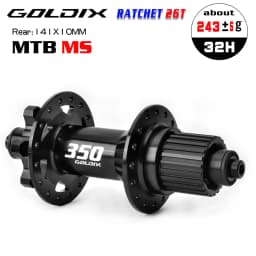 GOLDIX GDX350 32H Light Bicycle Hub Sealed Bearing 6-bolt Disc Brake J-Bend 32 Holes Ratchet 26T BOOST MTB Hub for Shimano SRAM