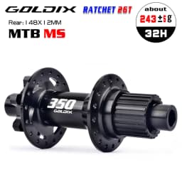 GOLDIX GDX350 32H Light Bicycle Hub Sealed Bearing 6-bolt Disc Brake J-Bend 32 Holes Ratchet 26T BOOST MTB Hub for Shimano SRAM
