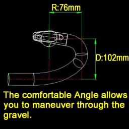 Drop 102mm 340/380/420/460mm 33degrees Fully Hidden Wiring Matte Road Bicycle Handlebar Carbon Gravel Ultralight Big Flare Bar