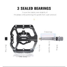 CXWXC CX-150 Bicycle Pedal Dual Function Platform Flat/Clipless Mountain Bike Pedal For SPD Cleats 3 Sealed Bearings Road Bike