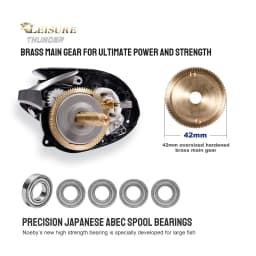 NOEBY Predator Low Profile Baitcasting Reel 6.4:1 Gear Ratio Magnetic Brake System 8+1BB 15kg Max Drag Lure Fishing Reel