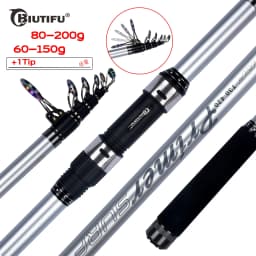 BIUTIFU Telescopic Surf One-Two Fishing Rod 3.9/4.2/4.5/5.0/5.3m 30T Carbon Spinning Power 60-200g Throw Surfcasting Shore Pole