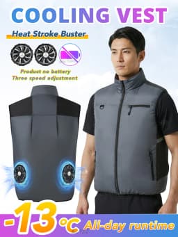 2026 Cool Vest Wearable Cooling Fan Vest Air-conditioned Clothes Cooling 13 Hours for High Temperature Work Fishing Vest Hiking