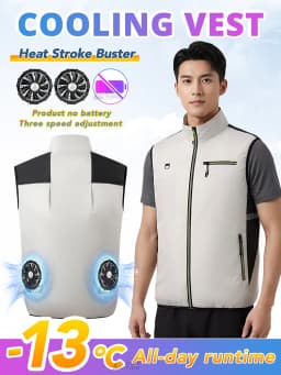 2026 Cool Vest Wearable Cooling Fan Vest Air-conditioned Clothes Cooling 13 Hours for High Temperature Work Fishing Vest Hiking