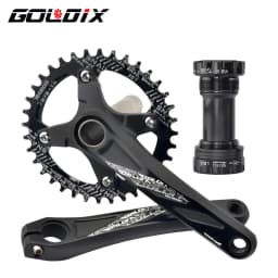 GOLDIX 104BCD Wide and Narrow Teeth Bicycle Crankset 170/175mm Crank Round/Oval Chain Ring 32T/34T/36T/38T Bicycle Crankset