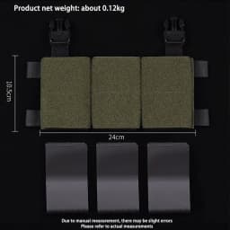 Triple Pouch 5.56/7.62 Panel Open Top Holder Airsoft Vest Plate Carrier Accessories with Hook Backing