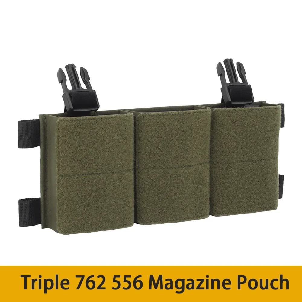 Triple Pouch 5.56/7.62 Panel Open Top Holder Airsoft Vest Plate Carrier Accessories with Hook Backing