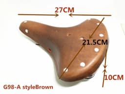 Traditional Riveting Cow Leather Saddle Bike Standard MTB Road Vintage Bicycle Cycling Classic Seat Cushion L27cm W21.5cm H10cm