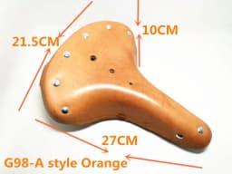 Traditional Riveting Cow Leather Saddle Bike Standard MTB Road Vintage Bicycle Cycling Classic Seat Cushion L27cm W21.5cm H10cm