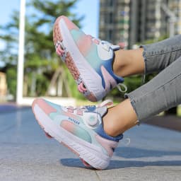 Fashion 4-wheel roller skates sneakers for students children outdoor wheel shoes Multifunctional sports shoes