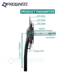 PROWHEEL Mountain Bike Triple 3X9S/3X10S/3X11S Crankset 24/32/42T 3S Hollow Integrated Sprocket MTB Crank Bike Parts