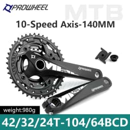 PROWHEEL Mountain Bike Triple 3X9S/3X10S/3X11S Crankset 24/32/42T 3S Hollow Integrated Sprocket MTB Crank Bike Parts