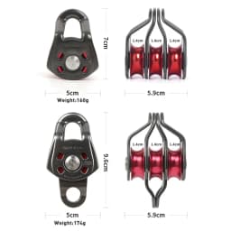 Xinda Outdoor Three Pulley Sliding Rope Sling Hoisting Ropeway Transportation Rock Climbing Rescue Pulley Group