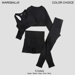 WAREBALL 2/3/4pcs Seamless Yoga Set Gym Clothes Sportswear Yoga Suits For Women Fitness Set Tracksuits Sports Bra Gym Leggings
