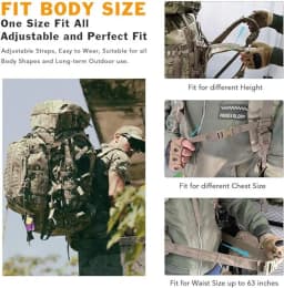 Military ILBE Laser Cut Tactical Backpack 1000D Waterproof With Hydration Pack & Radio Pouch 120L Capacity Camo