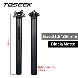TOSEEK ZF-One Carbon Seatpost 27.2/30.8/31.6mm Matte Black MTB/Road Bike Seat Post Length 280mm Seat Tube Bicycle Parts
