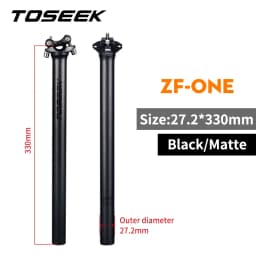 TOSEEK ZF-One Carbon Seatpost 27.2/30.8/31.6mm Matte Black MTB/Road Bike Seat Post Length 280mm Seat Tube Bicycle Parts