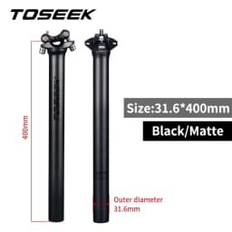 TOSEEK ZF-One Carbon Seatpost 27.2/30.8/31.6mm Matte Black MTB/Road Bike Seat Post Length 280mm Seat Tube Bicycle Parts