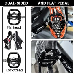 BUCKLOS Mtb Pedals for Bicycle Dual Function Mountain Bike Pedal Platform Clip Flat Pedals for SPD System MTB Bicycle Bike Part