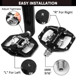 BUCKLOS Mtb Pedals for Bicycle Dual Function Mountain Bike Pedal Platform Clip Flat Pedals for SPD System MTB Bicycle Bike Part