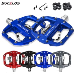 BUCKLOS Mtb Pedals for Bicycle Dual Function Mountain Bike Pedal Platform Clip Flat Pedals for SPD System MTB Bicycle Bike Part