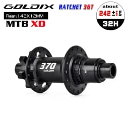 GOLDIX GDX370 32H Bicycle Hub Sealed Bearing 6-bolt Disc Brake J-Bend 32 Holes Ratchet 36T BOOST MTB Hub for Shimano SRAM