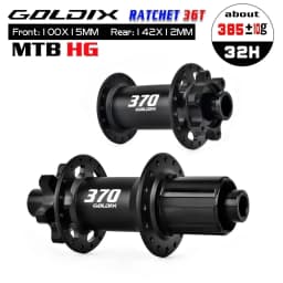 GOLDIX GDX370 32H Bicycle Hub Sealed Bearing 6-bolt Disc Brake J-Bend 32 Holes Ratchet 36T BOOST MTB Hub for Shimano SRAM