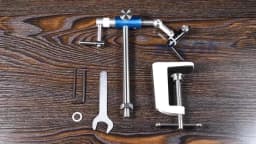 360 Degree Rotary Fly Tying Vise Stainless Steel Aluminum C-Clamp Mount 40Cr Hard Jaws Fishing Flies Tying Tool Material