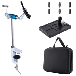 360 Degree Rotary Fly Tying Vise Stainless Steel Aluminum C-Clamp Mount 40Cr Hard Jaws Fishing Flies Tying Tool Material